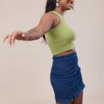 Crew neck crop top - Green