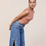 Boat Neck Rib Top - Nude