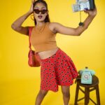 Crew Neck crop Top - Yellow